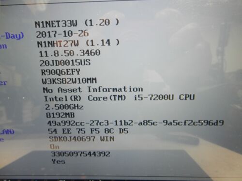LENOVO THINKPAD X1 YOGA 2ND * CORE i5 7200U @ 2.50GHz / 8GB RAM / No HDD or BATT - Picture 2 of 10