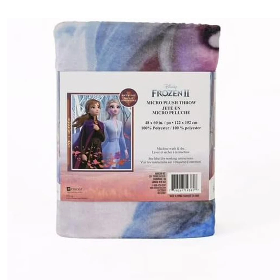Disney Frozen II Anna Elsa Micro Plush Throw Super Soft Plush Blanket for Kids - Image 2 of 4