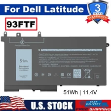 93FTF 51WH Battery For Dell Latitude 12 5280 5288 5480 5580 5590 5490 5290 5488