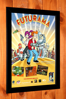 2003 Futurama GameCube Xbox PS3 Rare Vintage Small Promo Poster