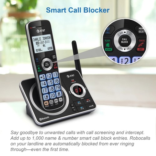 AT&T DLP72412 4-Handset Cordless Phone, Unsurpassed Range, Bluetooth Connect - Zdjęcie 3 z 13