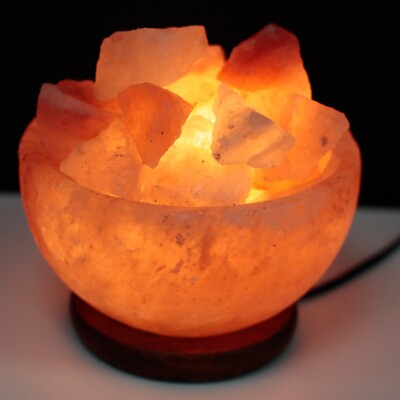 Ancient Wisdom Himalaya Salzlampe Rosa Kristall Salz Feuer Schale und Brocken