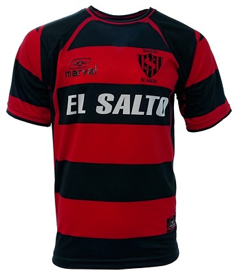 El Salto Adult Men Soccer Jersey Black-Red by Marval