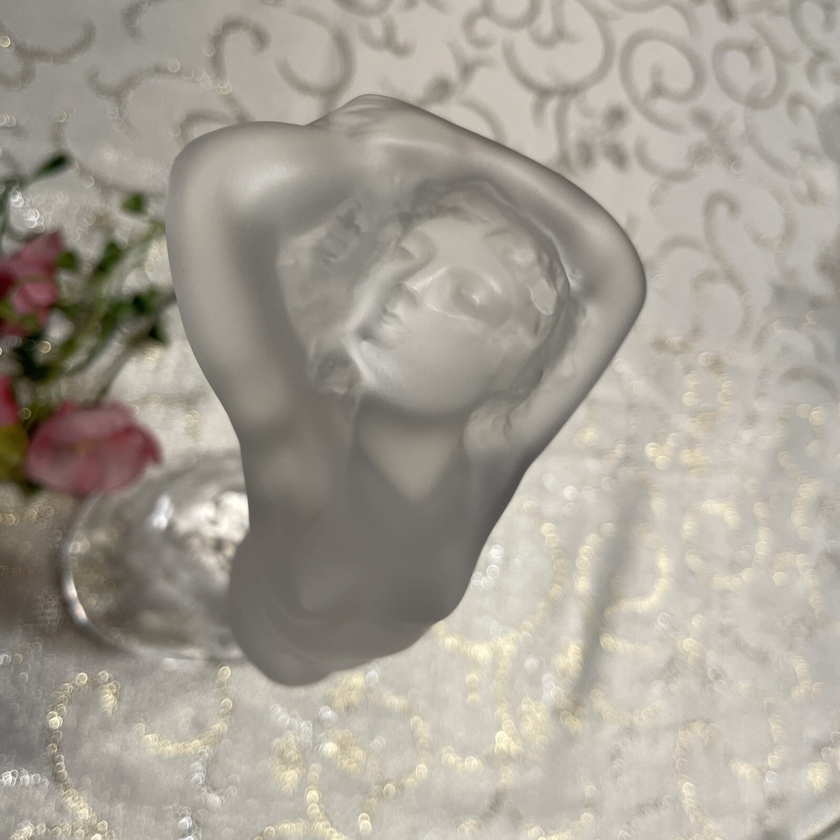 Lalique Clear French Crystal Glass Figurine of Nude Woman