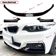 For BMW F22 F23 M235i M240i M Tech 2013-2020 Glossy Black Front Splitter Lip