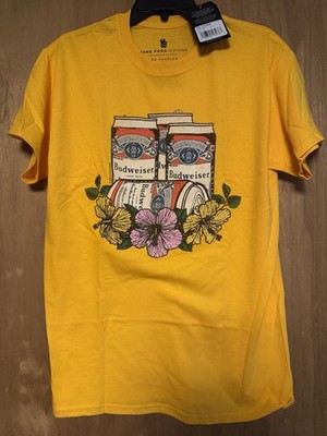 Budweiser Beers Floral Logo T-Shirt Junk Food Size Small Nwt