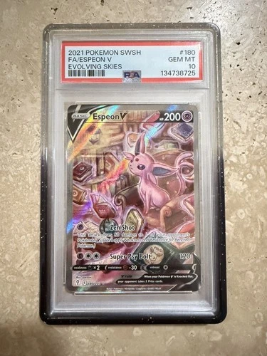 Pokemon TCG Evolving Skies Espeon V FA 180/203 PSA 10