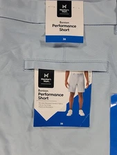 NEW Members Mark Benton Performance Shorts Men's 38 UPF 30 NWT Light Blue Golf