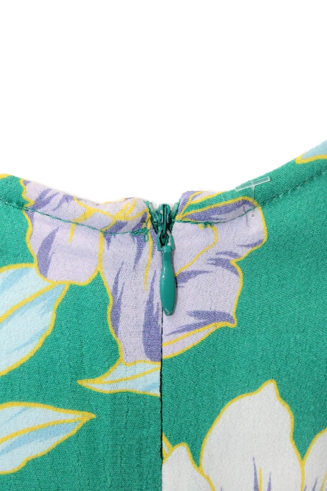 Mono verde con botones manga corta estampado floral Yumi Kim para mujer talla M Foto 4 de 4