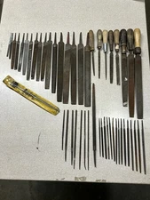 VINTAGE LOT OF 49 USED FILES & RASPS FLAT, ROUND, HALF, TRI & WEDGE - AS IS