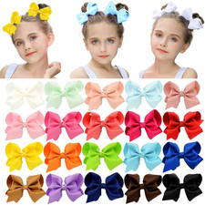 20 PCS Multi-Colored 4" Hand-Made Grosgrain Ribbon Hair Bow Alligator Clips Hair