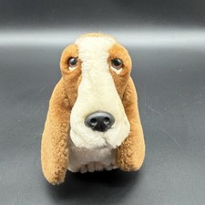 Vintage Hush Puppies Basset Hound Dog Plush Stuffed Animal 5.5" Brown White