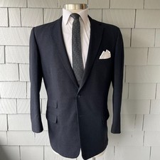 50s-60s Vintage Royal Crest Blue Flecked Black Wool Mens Swanky Jacket Chest 42  