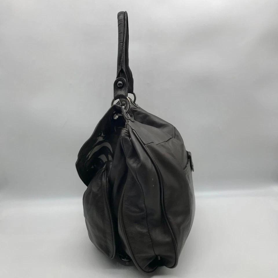 Сумка-трансформер Hype темно-коричневая кожа хобо - Изображение 3 из 4