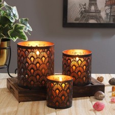 3er Set Orientalisches Windlicht Teelichthalter Kerzenhalter gartenwindlicht 14c