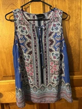 Cynthia Rowley Women's Multicolor  Print Sleeveless Tank Top Size Large