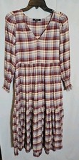 Madewell Midi Dress Women Size XS Flannel Long Sleeve Cottagecore Prairie Boho