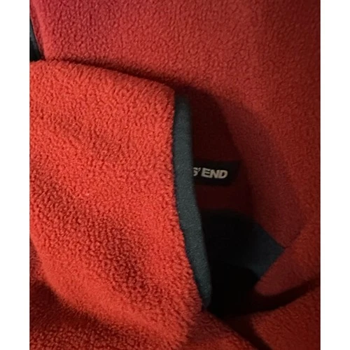 Lands' End men's Heritage Colorblock Red Navy Snap Neck Pullover Fleece XXL image 5