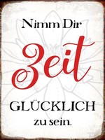 Holzschild 40X30 Cm Nimm Dir Zeit GlüCklich Zu Sein Deko Geschenk Holz Schild