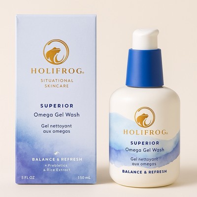 Holifrog Superior Omega Gel Wash 5 oz | Probiotics & Rice Extract | Exp 12/2025