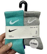 Nike Dri-Fit Youth 7C-10C 6 pack Multicolor Crew Socks H3