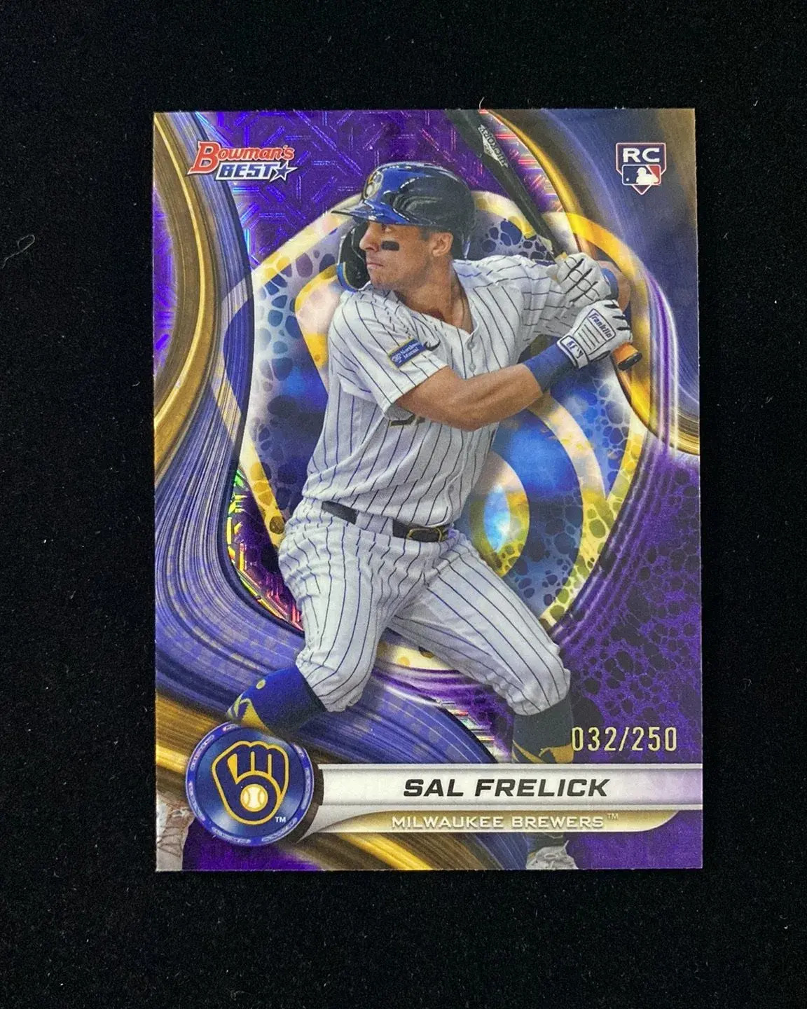2024 Topps Bowman's Best Purple Mojo #37 Sal Frelick Rookie 032/250 Brewers HD