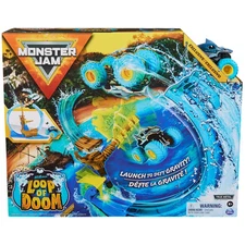 Monster Jam Loop of Doom Stunt Playset with Megalodon Truck for Kids 4 Plus NEW