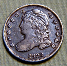 1832 Silver Capped Bust Dime United States 10 Cent Coin VF / EF - Lot 1018