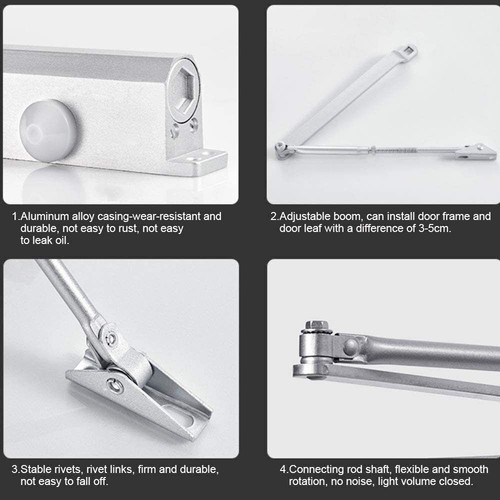 25-45KG Heavy Duty FIRE Rated Overhead Door Closer Opener Adjustable Soft Close - Picture 9 of 12