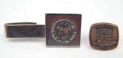 5B Fraternal Organization Loyal Order Of Moose Tie Clip & Million Moose 1973 Pin