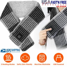 USB Electric Heated Scarf Neck Heating Pad Winter Unisex Neck Warmer Shawl Soft
