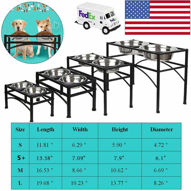 Internet S Best Modern Elevated Pet Feeder 2 Medium Dog Bowls