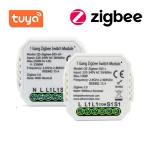 Tuya ZigBee3.0 Smart Wireless Light Switch Module With/Without Neutral 1/2 Gang 