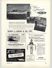 1950 PAPER AD Grebe Yacht Motorboat Custom Made Boats 65' 40' 100'
