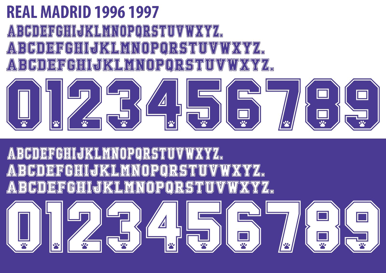 Conjunto de nombre y número para Real Madrid La Liga y UEFA Champions League 1996/1997 Home