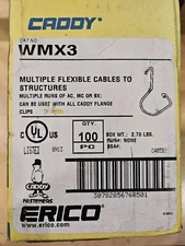 New Box Of 100 Erico Caddy WMX3 Cord and Cable Fittings Flexible Fixture Hanger