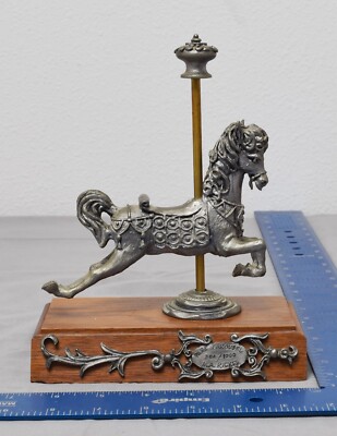 Park Carousel Pewter by M.A. Ricker Limited Edition Wood Base 8/100