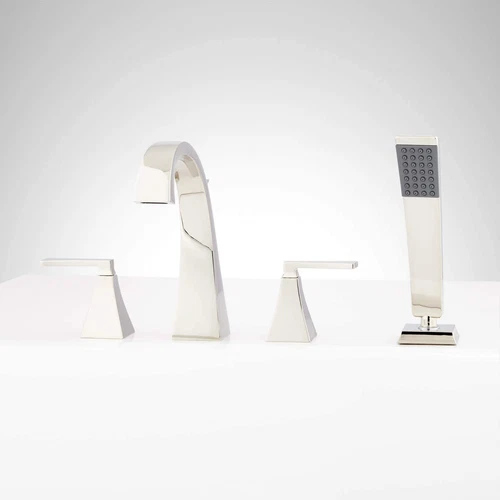 Signature Hardware Vilamonte Tub Filler Trim Faucet In Polished Nickel No Valves - Picture 2 of 2