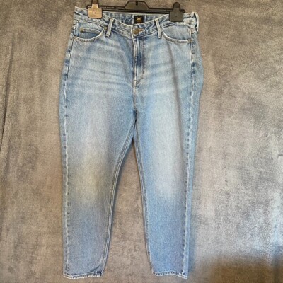 Lee Jeans Herren W31 L31 blau tapered Mid Wash Denim Hose Whiskered