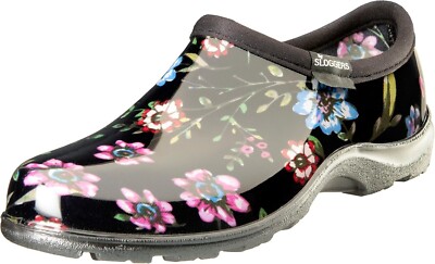 Ditsy Floral Frühling schwarz Print Damen Sloggers Clogs wasserdicht Gartenschuhe