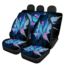 Universal Front Rear Car Seat Cover 4 Pack Full Set Butterfly Panda Printing