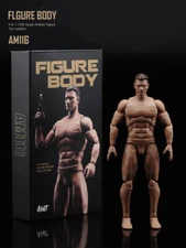 US STOCK 1:12 Flexible Muscular Male Strong Joint Suntan Figure Body Head Doll