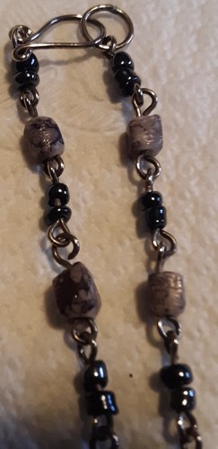 GENUINE HEMATITE & UNIQUE SQUARE LABRADORITE NATURAL STONE BEAD BRACELET - Picture 5 of 6