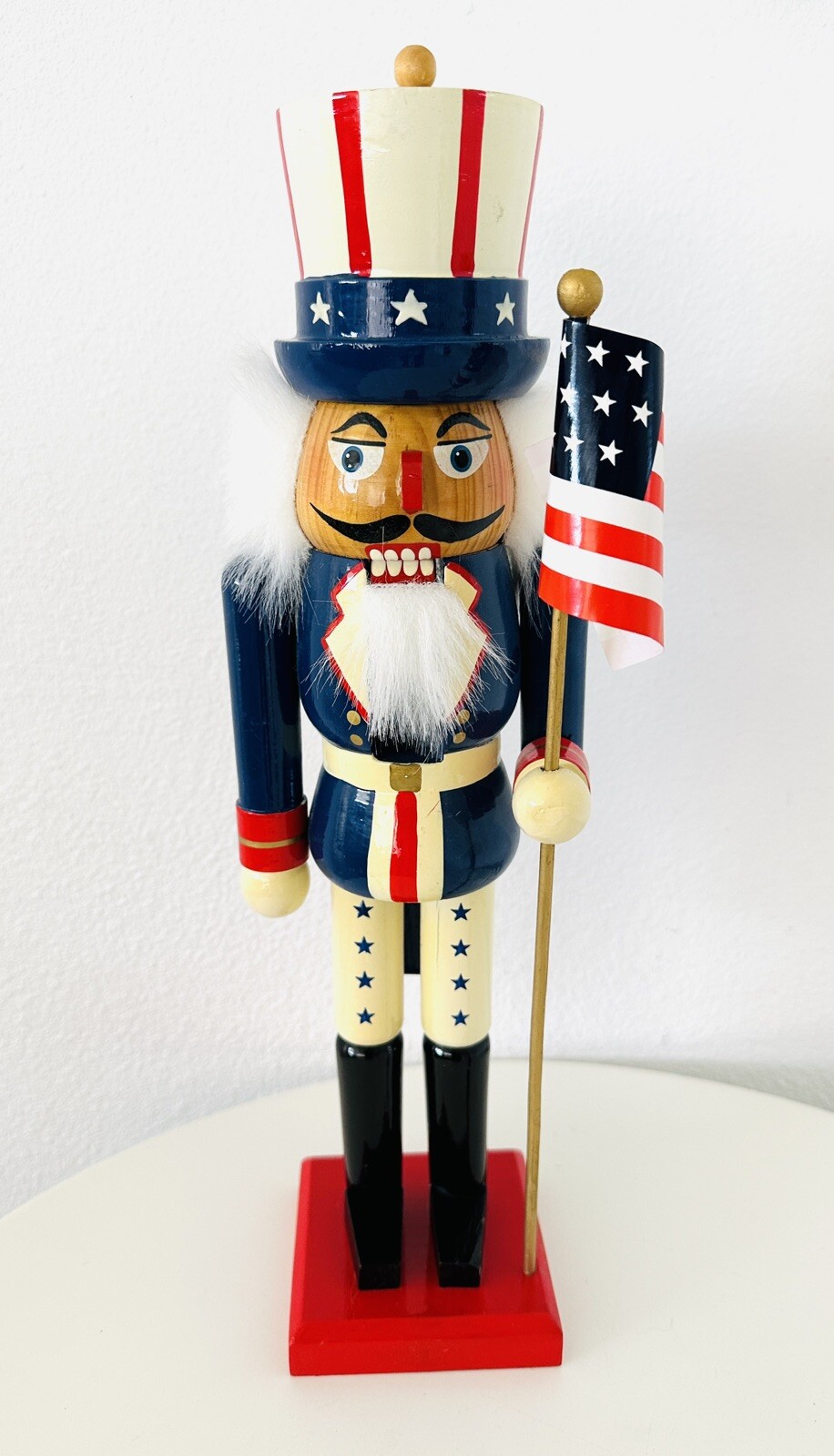 Uncle Sam Patriotic Nutcracker American Flag 14.5 Inch
