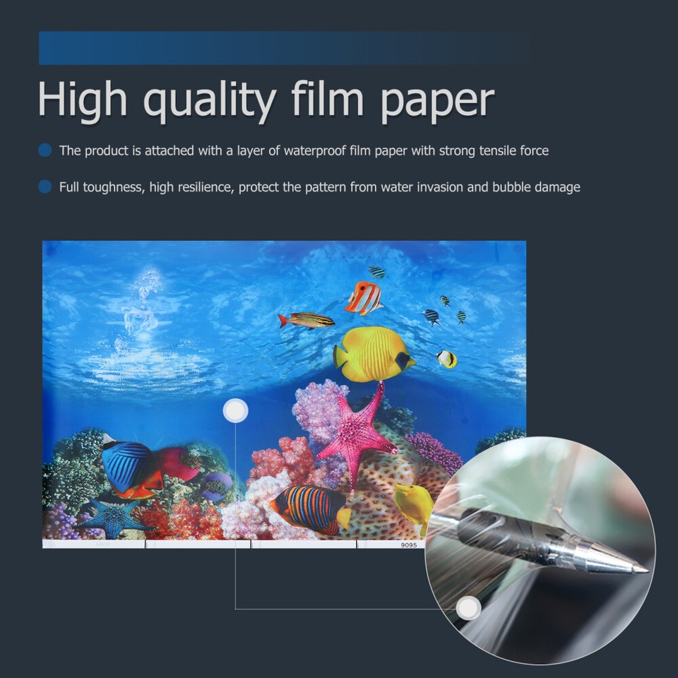 Fish Tank Wall Sticker Film Paper Wallpaper Aquarium Background 48 X 24
