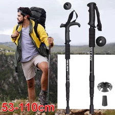 Trekking Poles Collapsible Nordic Hiking Poles Cork Handle Folding Walking Stick