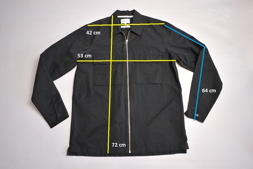 Mens NORSE PROJECTS Black Jens Grosgrain Zip Shirt Overshirt size M - Picture 9 of 9