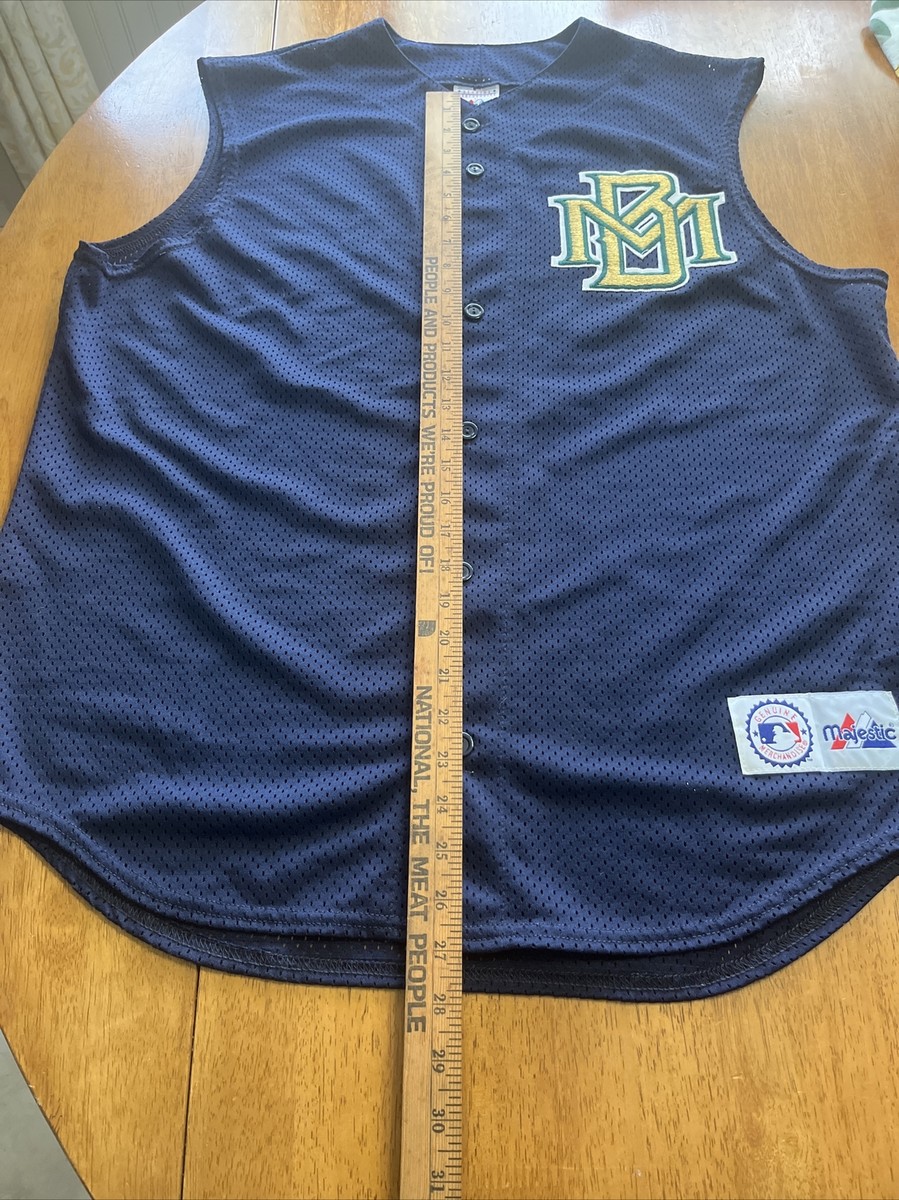 Majestic Milwaukee Brewers Mens Large Sleeveless Practice