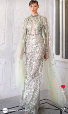 2024 Spring- Summer designer collection, mint green evening dress. 2024 Spring- Summer designer collection, mint green evening dress.