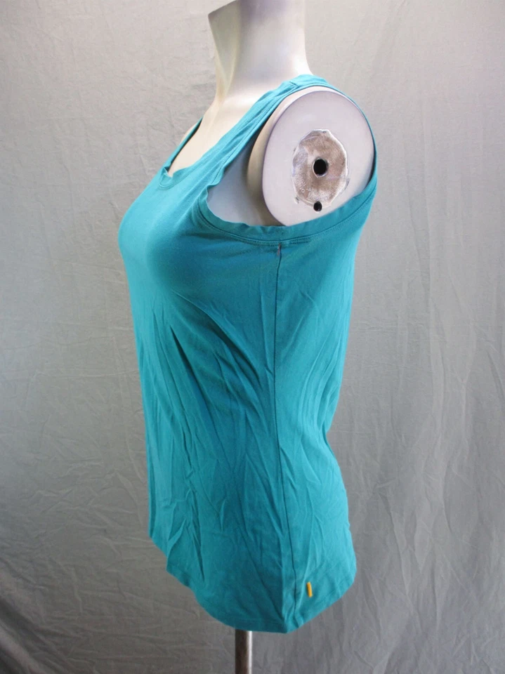 Camisa deportiva sin mangas de algodón con cuello redondo verde azulado talla M para mujer Lucy 5BL-052 Foto 3 de 4